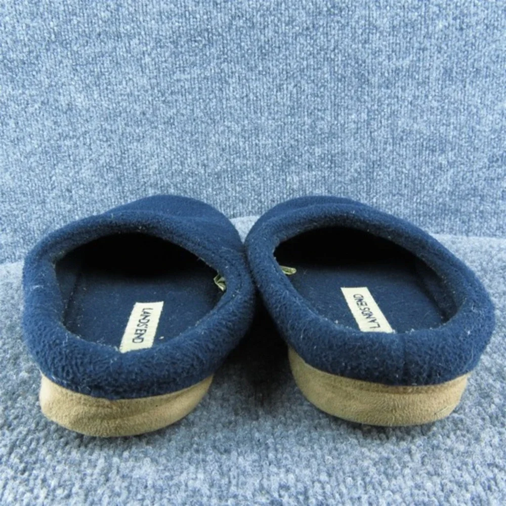 Lands' End Scuffs Men Slip-On Slipper‎ Blue Fabric Slip On Size 8 Medium